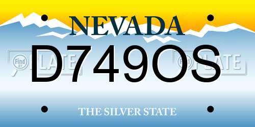 D749OS Nevada License Plate