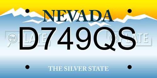 D749QS Nevada License Plate