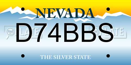 D74BBS Nevada License Plate