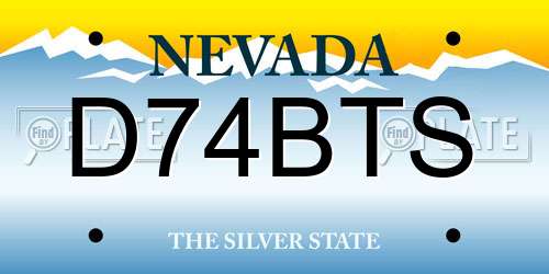 D74BTS Nevada License Plate