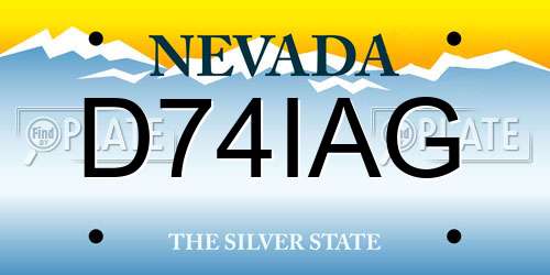 D74IAG Nevada License Plate