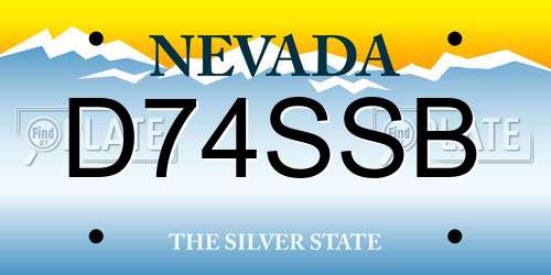 D74SSB Nevada License Plate