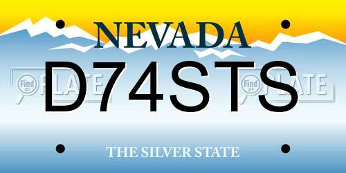 D74STS Nevada License Plate