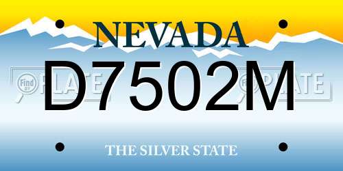 D7502M Nevada License Plate