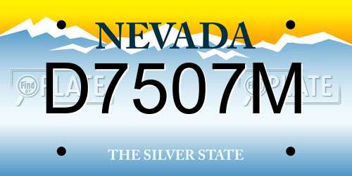 D7507M Nevada License Plate