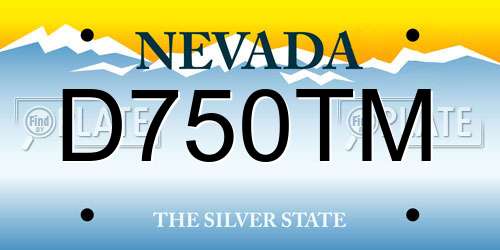 D750TM Nevada License Plate