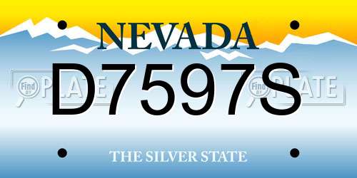 D7597S Nevada License Plate
