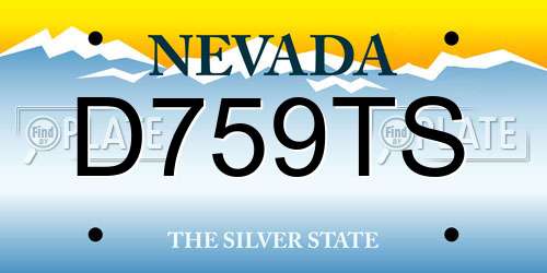 D759TS Nevada License Plate