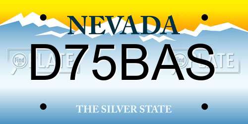 D75BAS Nevada License Plate