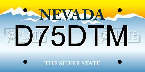 D75DTM Nevada License Plate