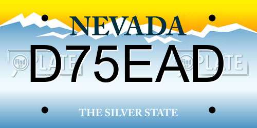 D75EAD Nevada License Plate