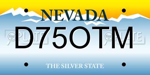 D75OTM Nevada License Plate