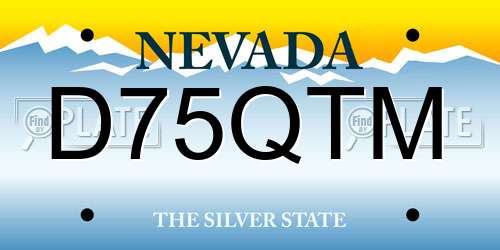 D75QTM Nevada License Plate