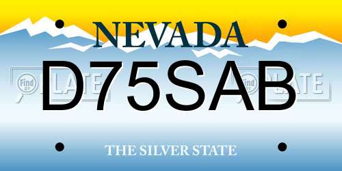 D75SAB Nevada License Plate