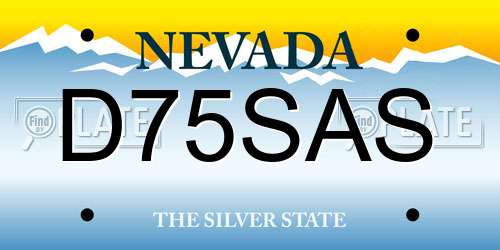 D75SAS Nevada License Plate
