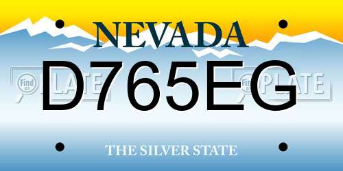 D765EG Nevada License Plate