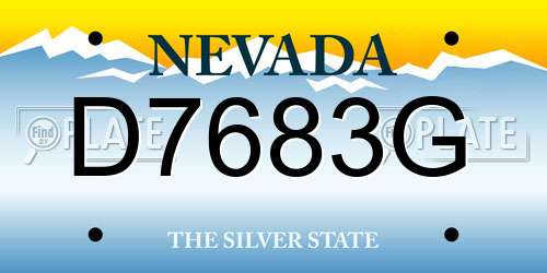 D7683G Nevada License Plate