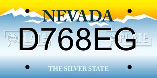 D768EG Nevada License Plate