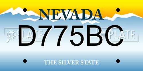 D775BC Nevada License Plate