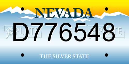 D776548 Nevada License Plate
