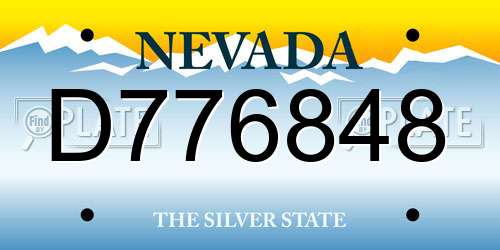 D776848 Nevada License Plate