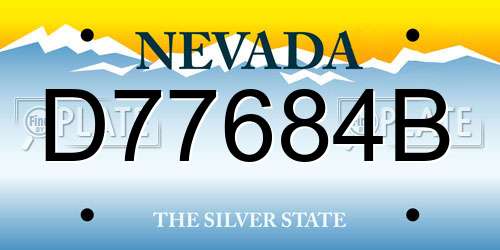 D77684B Nevada License Plate