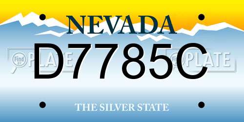 D7785C Nevada License Plate
