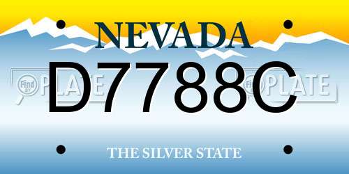 D7788C Nevada License Plate