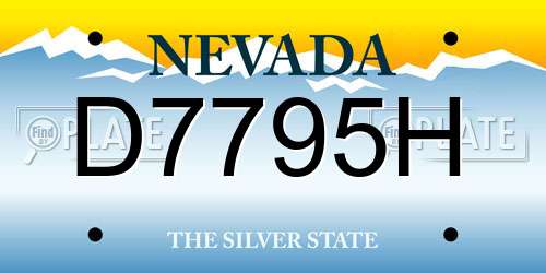 D7795H Nevada License Plate
