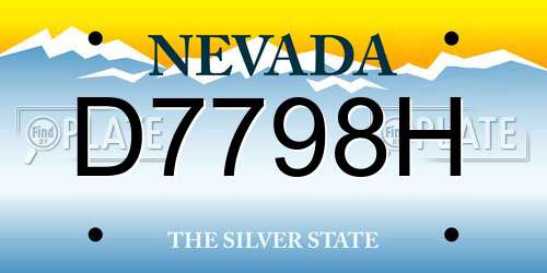 D7798H Nevada License Plate