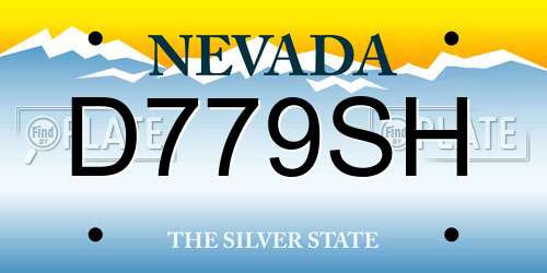 D779SH Nevada License Plate