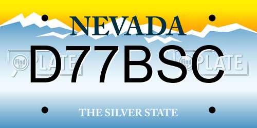 D77BSC Nevada License Plate