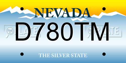 D780TM Nevada License Plate