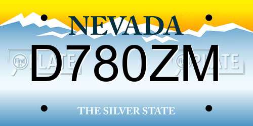 D780ZM Nevada License Plate