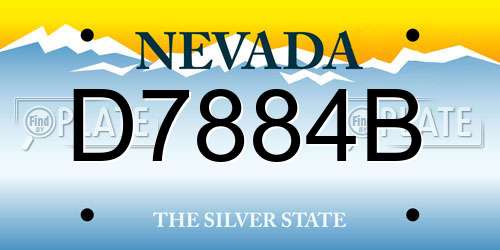 D7884B Nevada License Plate