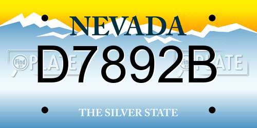 D7892B Nevada License Plate