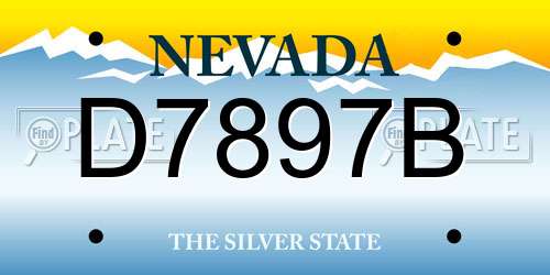D7897B Nevada License Plate