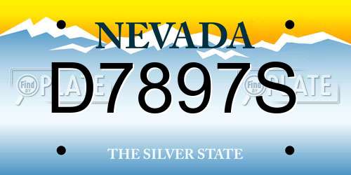 D7897S Nevada License Plate