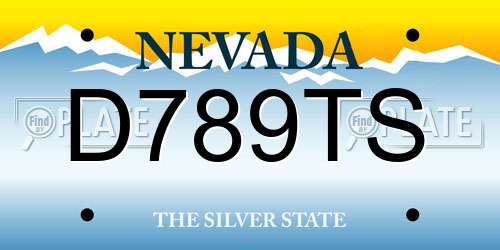 D789TS Nevada License Plate
