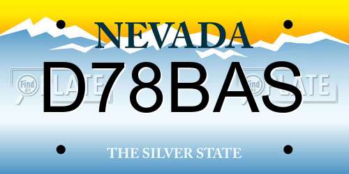 D78BAS Nevada License Plate