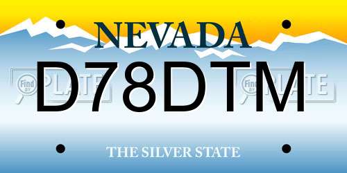 D78DTM Nevada License Plate