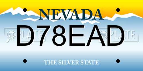 D78EAD Nevada License Plate