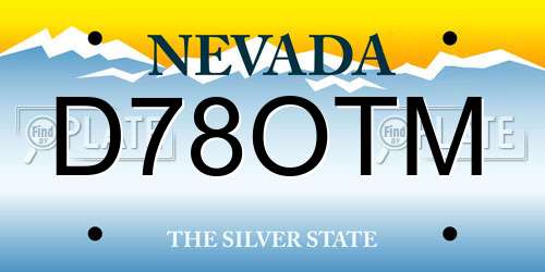 D78OTM Nevada License Plate