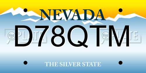 D78QTM Nevada License Plate