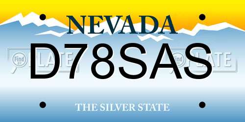 D78SAS Nevada License Plate