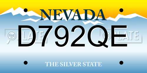 D792QE Nevada License Plate