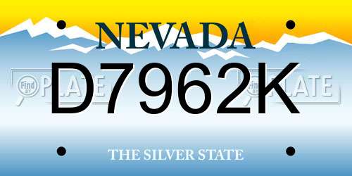 D7962K Nevada License Plate