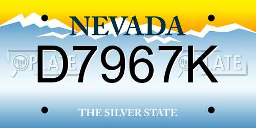D7967K Nevada License Plate