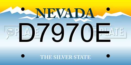 D7970E Nevada License Plate
