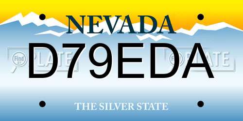 D79EDA Nevada License Plate